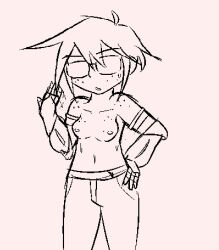 1girls breasts celestial_sins female glasses nude oc someone_else's_oc sweaty tagme topless