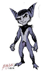 bitterjackal ratchet_and_clank original 2014 1boy solo balls penis flaccid dated video_games original_character male male_only