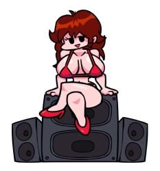 accurate_art_style animated auburn_hair bikini bowt edit female female_only fnf friday_night_funkin girlfriend_(fnf) girlfriend_(friday_night_funkin) massive_boobs massive_breasts red_bikini tagme video