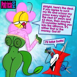 1:1 2026 2d 2girls anthro areolae artist_name battle_for_bfb battle_for_bfdi battle_for_dream_island belly_button bfb bfdi big_breasts blue_background blue_eyes breasts color dialogue digital_media_(artwork) english_text excited eyelashes female female/female female_only flower_(bfdi) green_body hi_res hourglass_figure ill-fitting_clothes imminent_injury imminent_pain imminent_torture implied_imminent_pain ineffective_clothing jacknjellify jnj larger_female leaf leaf_tail long_tail money mouth_open nipples object_show object_show_community object_shows offering_sex osc patricia-d34 pin_(bfdi) pink_petals pink_sweater plant plant_humanoid purple_eyes pussy red_body scissors side_view size_difference slim_waist small_clothes smaller_female smile sparkles sparkly_sweater stick_limbs sweater tail tail_leaf talking_to_another teeth_showing text the_power_of_two thin_arms thin_legs toony tpot wide_hips yellow_head yuri