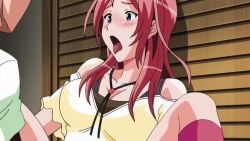 1boy 1girls 2d ahe_gao blue_eyes carrying cum_in_pussy excited hands_around_neck japanese_voice_acting kissing missionary_position moaning musashino_takumi orange_hair panties panties_aside pink_hair school_uniform schoolgirl sex skirt stockings tagme tsf_monogatari video