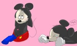 2016 balls blush disembodied_hand disney erection grandschemetheme male male_only mammal mickey_mouse mouse penis rodent solo solo_focus uncut