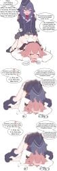 1futa 1girls 2d 2d_(artwork) 2d_artwork apologizing aru_(blue_archive) ass blue_archive blush breasts clothed clothed_sex cum_in_pussy cumming dialogue doggy_style dubious_consent english english_text female futa_on_female futanari haruka_(blue_archive) hat horns impregnation intersex lesbian military_hat military_uniform pain painful_penetration physisyoon purple_eyes purple_hair pussy rape raped_by_futa red_hair semen sex sex_from_behind simple_background small_breasts speech_bubble text white_panties white_shirt yandere yuri