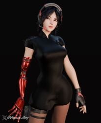 1girls 2024 3d alternate_version_available artist_name big_breasts black_hair breasts clothed clothed_female clothing demi_(fortnite) female female_only fingerless_gloves fortnite gloves hourglass_figure light-skinned_female light_skin prosthetic prosthetic_arm red_eyes robotic_arm solo standing thick_thighs thighs twitter_username vibinz_art video_games wide_hips