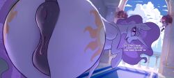 absurd_res animal_genitalia animal_vulva anus architecture atmospheric balcony bent_over bestiality blue_sky bright butt cloud column day dialogue digital_media_(artwork) equid equine equine_genitalia equine_vulva female feral first_person_view flowing_hair friendship_is_magic genitals hair hasbro hi_res horn horse large_rear long_hair looking_at_viewer looking_back mammal my_little_pony mythological_creature mythological_equine mythology outside palace pastel_theme pegasusyay perspective pony princess princess_celestia_(mlp) purple_hair railing rear_focus rear_view royalty scenery sky solo speech_bubble suggestive surprised text vulva wide_hips winged_unicorn wings