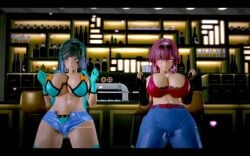 2girls ass big_ass big_breasts breasts crossover dancing duo female female_only genshin_impact honkai:_star_rail hoyoverse huge_breasts kafka_(honkai:_star_rail) light-skinned_female mihoyo mmd multiple_girls tagme video yelan_(genshin_impact)