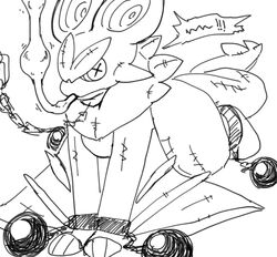 ! 2018 ambiguous_gender anthro black_and_white bondage bound costume dragon force_feeding forced fursuit gigash hi_res inflation mammal monochrome nintendo noivern pokémon_(species) pokemon pokemon_(species) rough_sketch simple_background sketch solo video_games