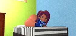 kaibernation smg4 desti_(smg4) human_desti big_ass big_butt big_booty bubble_ass bubble_butt bubble_booty ass_cheeks butt_cheeks booty_cheeks bottomless bare_ass bare_butt bare_cheeks bed bedroom bedroom_eyes