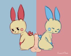 2boys animated anthro ass balls buttjob feral gay group group_sex human human_on_anthro human_on_feral humanoid_penis interspecies male male/ambiguous male/female male/male male_on_anthro male_on_feral mammal minun nintendo penis plusle pocketpaws pokémon_(species) pokemon pokemon_(species) precum rubbing sex size_difference threesome trainer twerking video_games