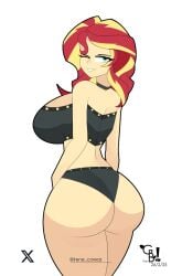 1girls 2025 2d artist_logo back back_view backboob big_ass big_breasts bikini_bottom bikini_top black_bikini black_bra black_panties booty bubble_ass bubble_butt commission dat_ass deviantart deviantart_link equestria_girls female female_only hasbro huge_breasts human humanized_pony irene_coreas large_breasts light-skinned_female long_hair looking_back my_little_pony no_ai one_eye_closed pale-skinned_female pale_skin panties red_hair smile solo sunset_shimmer thick_ass thick_thighs twitter twitter_link voluptuous voluptuous_female white_background wink winking_at_viewer x x_logo