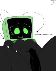 anon anonymous_male blushing dandy's_world dandys_world imminent_sex nervous nervous_sweat tv_head vee_(dandy's_world)