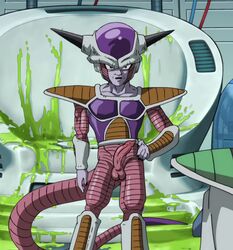 balls dragon_ball dragon_ball_super edit frieza frieza_(first_form) male male_only penis screencap screenshot screenshot_edit solo yhubscreencapsedit