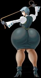 1girls ace_attorney artist_request ass big_ass bottom_heavy bubble_butt capcom edit fat_ass female_only franziska_von_karma grey_hair heels huge_ass tights whip wide_hips