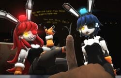 1boy 1eye 1girl bunny_boy bunny_costume bunny_ears bunny_girl bunnysuit cum dell_spencer dialogue female femboy garry's_mod human humanoid_penis lisedoub looking_at_dick looking_at_partner looking_at_penis mimi_sentry one_eye open_mouth robot robot_boy robot_femboy robot_girl robot_humanoid shocked_expression shocked_male straight stunned sweat sweatdrop sweating sweaty_body team_fortress_2 tease teasing text