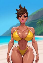 1girls 2d abs ai ai_generated ass athletic athletic_female beach big_ass big_breasts bikini bikini_bottom bikini_top bimbo bimbo_body bimbo_lips blizzard_entertainment breasts breasts_bigger_than_head british british_female brown_eyes brown_hair civitai female female_only fit fit_female glistening glistening_body glistening_skin hourglass_figure huge_breasts lena_oxton light-skinned_female light_skin looking_at_viewer muscular muscular_female oiled oiled_body oiled_skin overwatch overwatch_2 perfect_body pink_lips pink_lipstick self_upload shiny_skin short_hair solo solo_female standing swimsuit swimwear thigh_gap thighs thong thong_bikini toned toned_body toned_female tracer tropical two-piece_swimsuit valyrianprince11 voluptuous voluptuous_female yellow_bikini yellow_bikini_bottom yellow_bikini_top