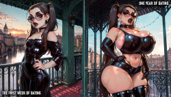 ai_generated before_and_after big_ass big_breasts bimbo bimbo_body bimbo_lip bimbo_lips bimbofication bimbofied black_legwear black_lipstick black_thighhighs bored bored_expression breast_expansion breast_press breasts breasts_bigger_than_head brunette claimed cleavage couple covered_nipples curly_hair curvy curvy_body curvy_female curvy_figure curvy_hips dark_areola date deep_cleavage elegant emotionless fat_thighs female female_only fit fit_female flat_chest glance goth goth_girl heavy_breasts highleg_panties huge_ass huge_breasts long_hair marked massive_ass massive_breasts mature_female midriff opened_mouth original original_character pale-skinned_female pale_skin piercing posing posing_for_the_viewer proud sideboob slim_waist spikes starlightnex stockings sunglasses thick thick_ass thick_hips thick_legs thick_lips thick_thighs thigh_highs thighhighs thighs transformation twintails venice wendy_(starlightnex) wholesome wide_hips