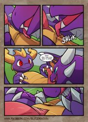 a_friend_in_need blitzdrachin comic cynder dragon female feral male spyro spyro_the_dragon straight video_games