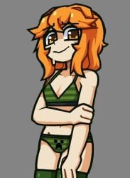 cupa minecraft creeper creeper_(minecraft) underwear underwear_only orange_hair mob_talker