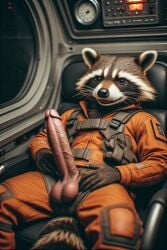 1boy 5_fingers ai_generated anthro anthro_only balls ballsack big_balls big_penis big_testicles brown_fur clothing erect_penis erection exposed_penis furry furry_only furrypornaddiction guardians_of_the_galaxy huge_cock inside male male_only marvel penis penis_exposed raccoon rocket_raccoon solo solo_anthro solo_male spacecraft spaceship testicles