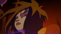 animated brunette extreme_ghostbusters ghostbusters gif kylie_griffin messenger_of_kahlil monster shoulderpads throat_bulge tongue_in_mouth tongue_in_throat tongue_kiss tongue_kissing tounge zone