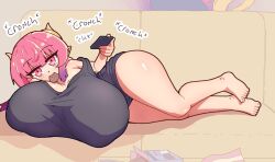 1girl 1girls ass big_ass big_breasts big_butt black_shirt breasts breasts_bigger_than_head busty busty_female busty_girl butt cleavage_cutout clothed clothes clothing couch curvy curvy_body curvy_female curvy_figure curvy_hips curvy_thighs dragon dragon_girl dragon_horns dragon_humanoid eating eating_food english_text female female_focus female_humanoid female_only food_in_mouth hi_res high_resolution highres horn horned_female horned_humanoid horns huge_breasts humanoid ilulu ilulu_(dragon_maid) ilulu_(maidragon) indoors kobayashi-san_chi_no_maidragon large_breasts legs legs_together light-skinned light-skinned_female light_skin lying_down lying_on_side masked_agent miss_kobayashi's_dragon_maid no_bra no_bra_under_clothes no_humans no_visible_genitalia off_shoulder on_side pink_eyes pink_hair pointy_ears relaxed relaxing remote_control sexy sexy_body sexy_female sexy_pose shirt short_stack shortstack small_but_busty sole_female t-shirt text thick_thighs thighs twin_braids twintails upper_body voluptuous voluptuous_female watching_tv