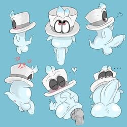 2017 anus backsack balls blush bonneter cappy_(mario) cum da~blueguy ghost male male_only mario_(series) nintendo penis red_eyes solo_focus spirit super_mario_odyssey video_games