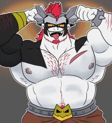 brawl_stars damian_(brawl_stars) gay yaoi muscular chunky redhead metalhead goatee bara biceps muscles hairy hairy_body dad_bod chubby chest big_chest huge_chest pecs big_pecs huge_pecs happy_trail hairy_pecs hairy_chest hairy_arms sticking_out_tongue flexing flexing_bicep flexing_arms