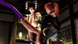 2girls 3d animated black_hair breasts brown_hair cum dead_or_alive dead_or_alive_5 docking fak3d3ath futa_only futa_urethral_insertion futanari handjob huge_penis intersex jewelry kasumi_(doa) kunoichi large_breasts multiple_girls nipples nyotengu penis penis_milking ponytail sex source_filmmaker tecmo tentacle testimony urethra urethral urethral_insertion urethral_penetration