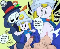1boy 1girls anti_groove connie_(mario) dialogue female ierdnadx male male/female mario_(series) mario_and_luigi:_brothership mario_and_luigi_(series) penetration sex shy_guy wrong_hole