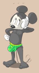 2016 balls bulge clothing da~blueguy disney male male_only mammal mickey_mouse mouse navel nipples penis rodent solo underwear