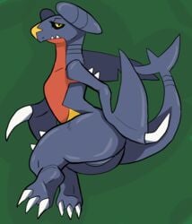 1girls 2018 absurd_res ass barefoot big_ass black_sclera blue_skin bork claws digital_media_(artwork) dragon eyelashes feet female female_only feral flat_chest garchomp green_background half-closed_eyes hi_res huge_ass looking_at_viewer nintendo no_nipples nude pokémon_(species) pokemon pokemon_(species) pokemon_dppt presenting presenting_hindquarters purple_skin pussy red_skin reptile scalie sharp_claws sharp_teeth simple_background solo spreading tail teeth video_games yellow_eyes yellow_skin