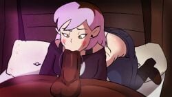 1boy 1girl 1girls 2026 2d 2d_animation amity_blight animated ass blakkmat blowjob blush breasts cheating clothed_female_nude_male dark-skinned_male dark_skin darkleon deepthroat fantasy fellatio human humanoid lesbian_conversion lesbian_with_male musi_cassie oral orientation_play pants penis pointy_ears purple_hair sex short_hair solo_focus sound tagme the_owl_house video yellow_eyes