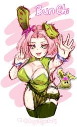 1girls armpits breasts bun_chi_(pvz) bunny_costume bunny_ears bunny_girl bunnysuit cactus cactus_girl cleavage curvy curvy_figure female green_eyes human humanized peakedcomedy pink_hair plant_girl plants_vs_zombies plants_vs_zombies_2:_it's_about_time pvz pvz_2 royaluyenruby short_hair