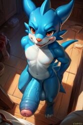 ai_generated big_balls digimon huge_penis veemon