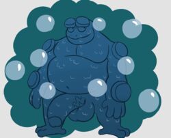 2018 amphibian balls big_balls big_penis bubble charmcharmcharm digital_media_(artwork) frog huge_balls huge_cock humanoid_penis male male_only nintendo nude overweight penis pokémon_(species) pokemon seismitoad simple_background solo vein video_games