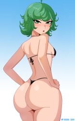 1girls bikini female female_only green_eyes green_hair one-punch_man solo tatsumaki tatsumaki_(one-punch_man) thick_thighs