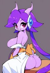 ai_generated anthro aquatic_dragon big_ass big_breasts civitai dragon entern789 female female_protagonist freedom_planet freedom_planet_2 looking_at_viewer looking_back looking_back_at_viewer no_panties sash_lilac video_games water_dragon