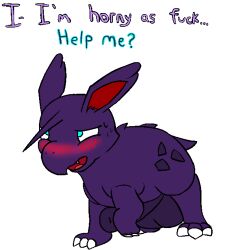 alpha_channel aroused balls bloatable blue_text blush feral feral_only generation_1_pokemon genitals nidoran nidoran♂ nintendo penis pokemon pokemon_(species) purple_text question_mark simple_background text transparent_background zephyr_(bloatable)