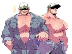 beard big_breasts gay kokukokuboo muscular oversized_breasts unknown_source