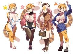 big_breasts bikini breasts cleavage female furry huge_breasts mei_xiang mx99926 original thick_thighs tiger tiger_girl wide_hips