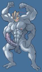 4_arms balls bara big_penis boner erection flexing machamp male male_only multi_arm multi_limb nintendo nude penis pigeonpantonium pokemon solo solo_male