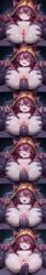 ahe_gao ai_generated animal_ears colored_skin cum_in_pussy defeated ears_through_headwear female furry green_eyes headwear hyper_penetration lactating lactation league_of_legends long_hair lulu_the_fae_sorceress mind_break panels progression purple_hair purple_skin reverse_upright_straddle shortstack size_difference sleeves stomach_bulge thick_thighs thigh_grab thighhighs yordle