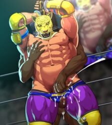 2boys armor_king bandai_namco bara crotch king king_(tekken) male_only monster_boy muscle sakuramaru123 tekken thighs tiger