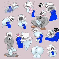 2017 anus backsack balls blush cappy_(mario) da~blueguy ghost licking looking_at_viewer male male_only mario_(series) nintendo spirit super_mario_odyssey tongue tongue_out vore