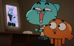 accurate_art_style cartoon_network color colored computer computer_monitor computer_screen darwin_watterson female gumball_watterson male milf nicole_watterson tagme the_amazing_world_of_gumball twitter_link vypookangela