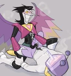 android blush bunnyyblush claws clothed cum_on_body cum_outside cumshot deltarune gay high_heels lifting lifting_leg partially_clothed robot robotic scratches scratching screen_face size_difference spamtenna spamton_g_spamton spamton_neo tenna_(deltarune) tentacle tentacle_sex toby_fox