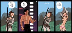 ahch-to au_(artist) boli-blog comic english_text female kylo_ren quarterstaff revision rey star_wars supremacy_(star_wars) the_last_jedi topless