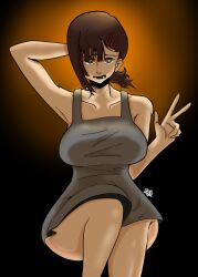 higashiyama kobeni from chainsaw man by bearart