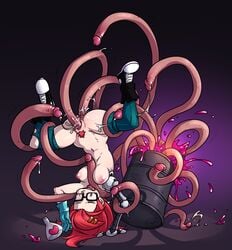 anal breasts catunder clothing consensual_tentacles cum cum_in_ass cum_in_pussy cum_inside double_penetration female glasses licking long_hair open_mouth paizuri penetration penis_tentacles pussy red_hair sex smiling spread_legs tentacle tentacle_between_breasts tentacle_in_ass tentacle_in_pussy tentacle_paizuri tentacle_sex tentacles_around_legs thighhighs torn_clothes upside-down vaginal_penetration