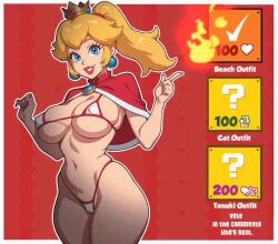 princess peach from ero-card showdown by melongun